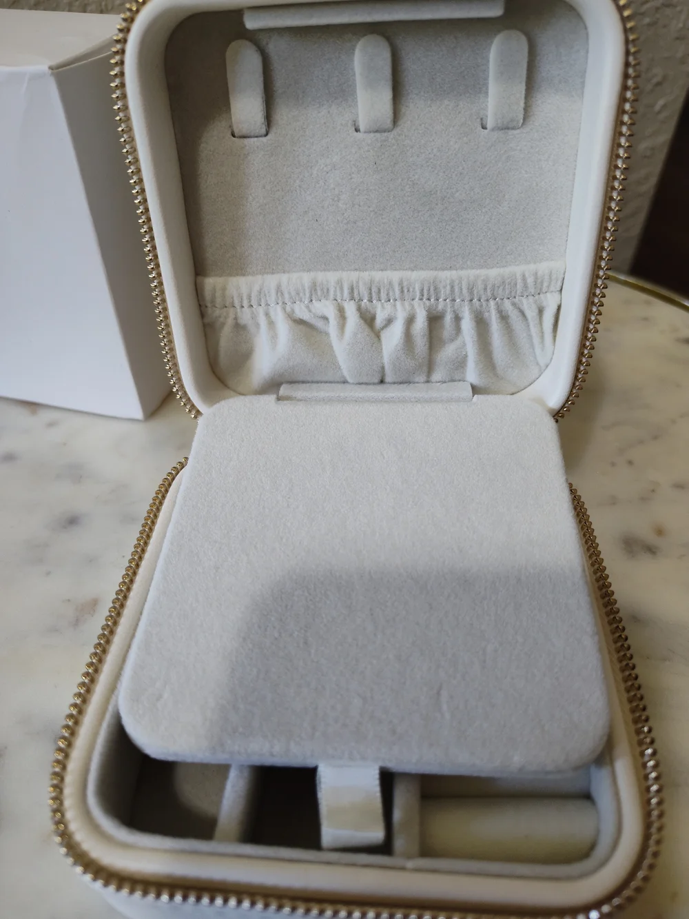 CHANEL Ivory Blue Gold Beauty Celestial Jewelry Travel Case Vanity Organizer NIB